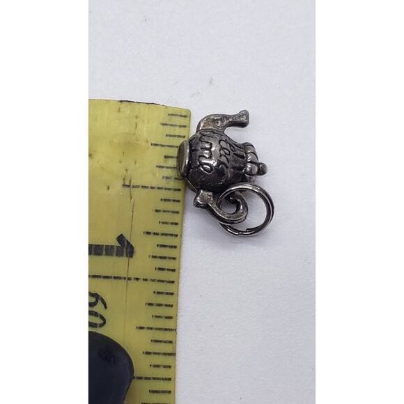 Vintage Teapot Charm Tea Time Pendant Silver Tone Flower Engraving Jewelry Craft - Picture 4 of 6